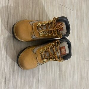 Timberland Kids Tan and Black Lace-Up Boots